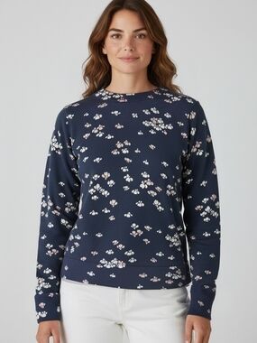 Ann Taylor Navy Floral Sweater